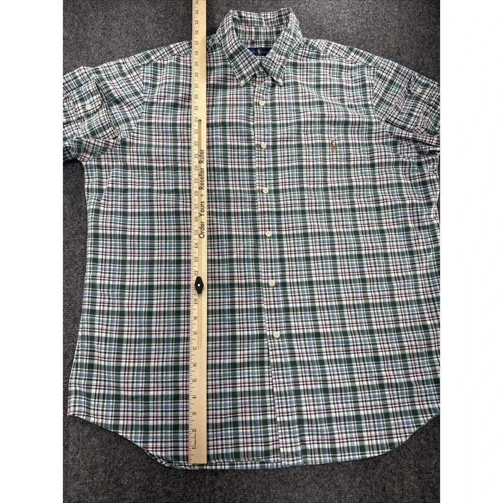 Polo Ralph Lauren Men’s XXL Green Plaid Cotton Button Down Shirt Pony Logo